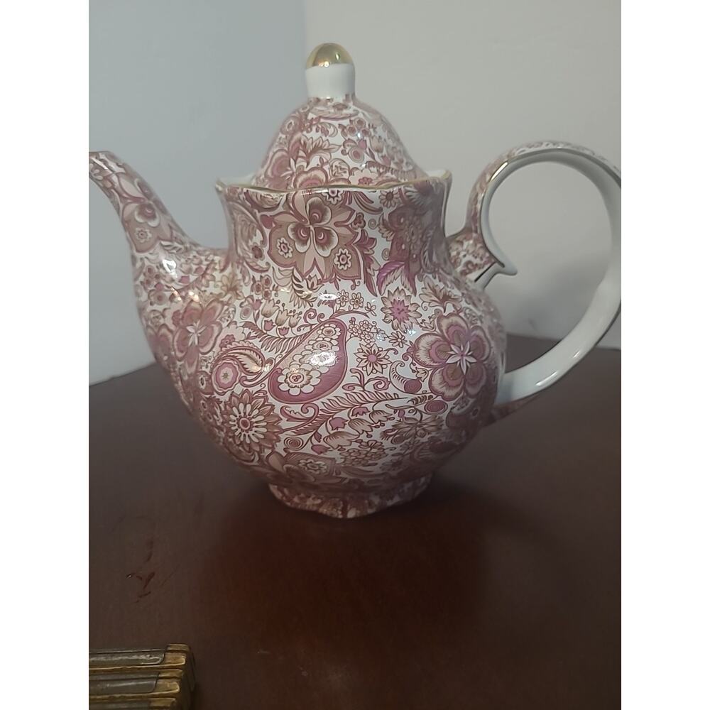 Antique Chintz Reflections Vintage Godinger Floral Porcelain Teapot DIY Decor - Picture 9 of 16